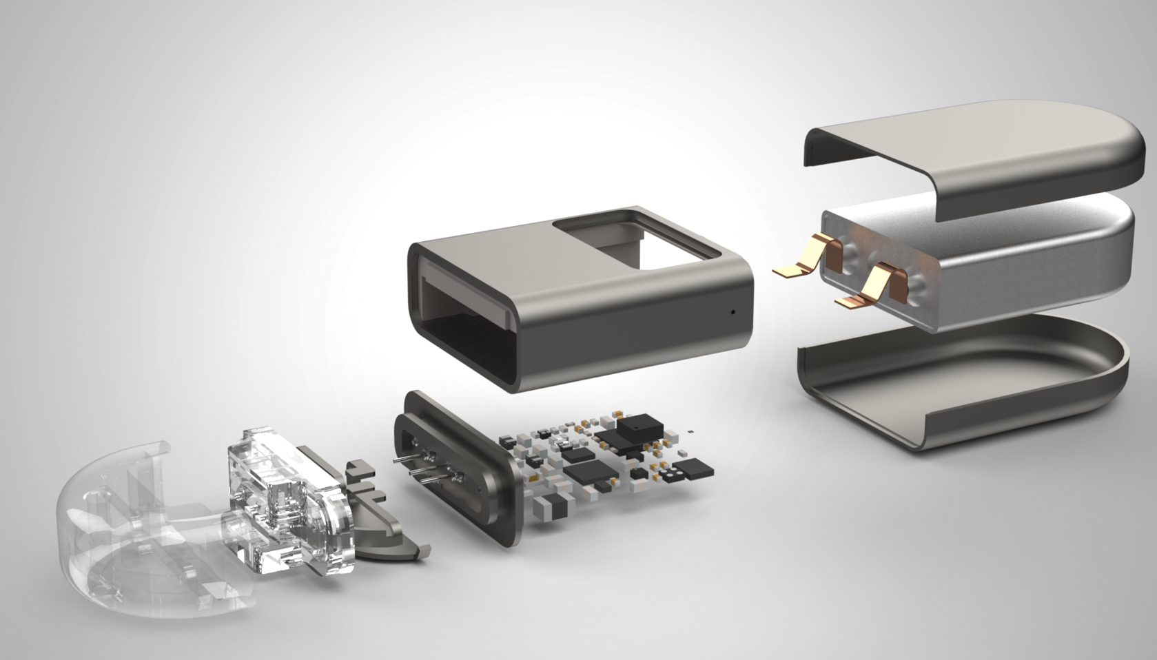 Exploded view of dongle components